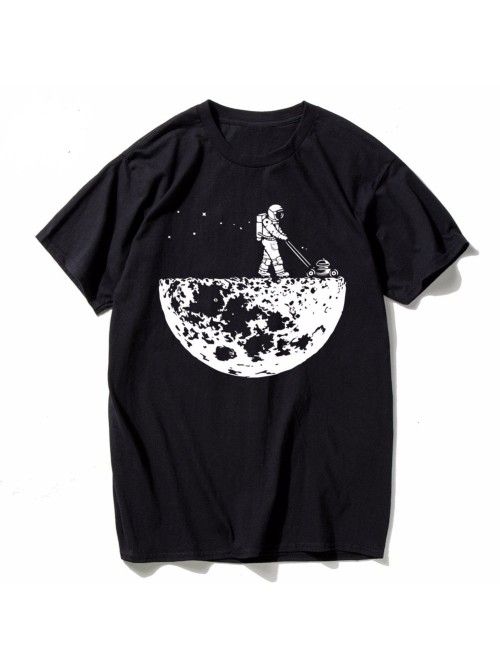 Funny T shirts Men Summer Fashion Climb To The Moo...