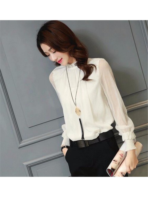 Chiffon Blouse 2018 New Women Tops Long Sleeve Sta...