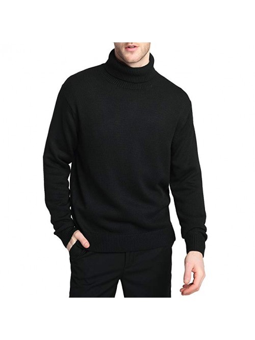 Men’s Merino Wool Blend Relax Fit Turtle Neck Sw...